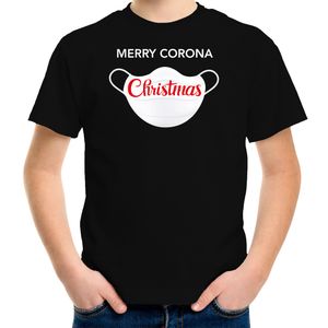 Merry corona Christmas fout Kerstshirt / outfit zwart voor kinderen