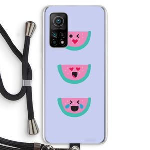 Smiley watermeloen: Xiaomi Mi 10T 5G Transparant Hoesje met koord