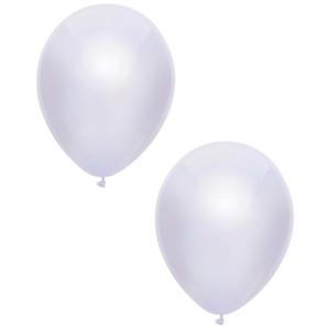 Feest ballonnen - metallic wit - 30x stuks - 30 cm - verjaardag versiering