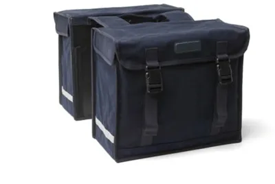 Dubbele fietstas New Looxs Canvasbag Deluxe zwart - 46 liter