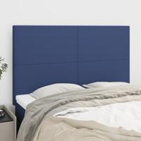 Hoofdborden 4 st 72x5x78/88 cm stof blauw