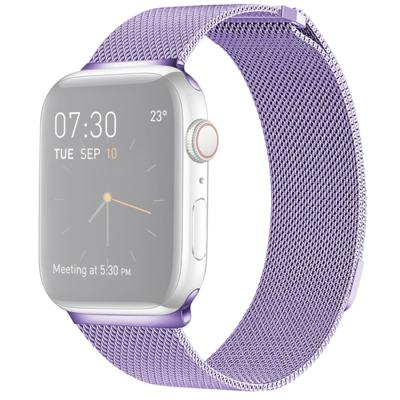Milanese lus magnetische roestvrijstalen horlogeband voor Apple Watch serie & 40mm/3 & 2 & 1 38mm (licht paars)