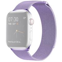 Milanese lus magnetische roestvrijstalen horlogeband voor Apple Watch serie & 40mm/3 & 2 & 1 38mm (licht paars)