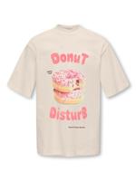 Kids ONLY winter t-shirt meisjes - beige - KogBabette - loose fit, korte mouw
