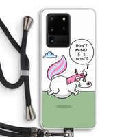 Unicorn: Samsung Galaxy S20 Ultra Transparant Hoesje met koord