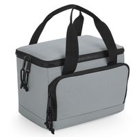 Kleine koeltas/lunch tas model Compact - 24 x 17 x 17 cm - 2 vakken - grijs/zwart