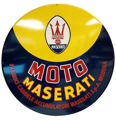 Moto Maserati Emaille Bord XL - Ø78cm