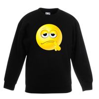Emoticon bedenkelijk sweater zwart kinderen 14-15 jaar (170/176)  - - thumbnail