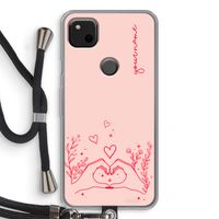 Love is in the air: Pixel 4a Transparant Hoesje met koord Love is in the air: Pixel 4a Transparant Hoesje met koord