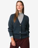 HEMA Damesvest Viola Structuur Blauw (blauw)