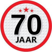 10x 70 Jaar leeftijd stickers rond verjaardag versiering - Feeststickers - thumbnail