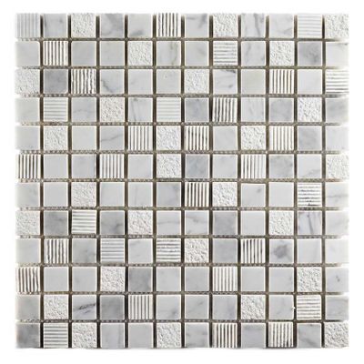 Natural Touch Cararra mozaiek 15x30 mm wit mat
