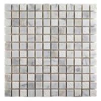 Natural Touch Cararra mozaiek 15x30 mm wit mat