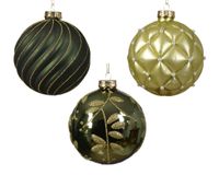 Kerstbal glas d10 cm groen ass kerst - Decoris