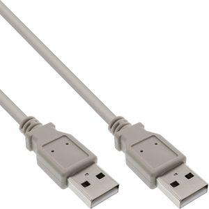 Kabel Inline USB-A 2.0 M-M 2 meter beige