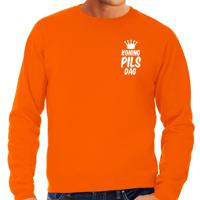 Koningsdag sweater voor heren - koning pils dag - oranje - feestkleding