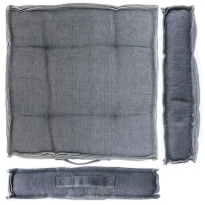 Boxkussen rib 45x45x8 cm donkergrijs