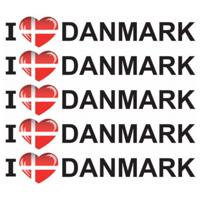 Sticker - 10x - I love Danmark - 19 x 4 cm - denemarken - landenthema