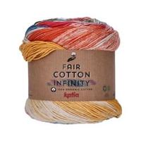 Katia Fair Cotton Infinity 103 Blauw-Wijnrood-Bremgeel-Donkergroen