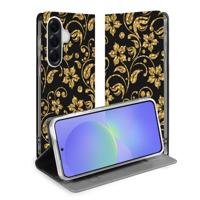 Book Case Telefoonhoesje Samsung Galaxy A37 Gouden Bloemen