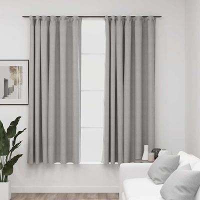 VidaXL Gordijnen linnen-look verduisterend haken 2 st 140x175 cm grijs