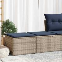 2-delige Loungeset met kussens poly rattan acacia grijs