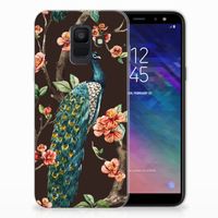 Samsung Galaxy A6 (2018) TPU Hoesje Pauw met Bloemen - thumbnail