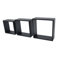 Wandkubus Duraline Triple 3 stuks - zwart - 30x30x12 cm - Leen Bakker