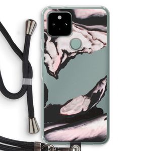 Roze stroom: Pixel 5 Transparant Hoesje met koord