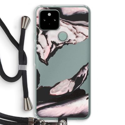 Roze stroom: Pixel 5 Transparant Hoesje met koord