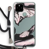 Roze stroom: Pixel 5 Transparant Hoesje met koord