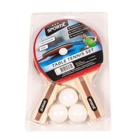 2x Tafeltennis batjes sport set met 3 ballen   - - thumbnail