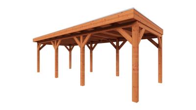 Trendhout plat dak traditioneel overkapping 790x335x260 cm geschaafd Douglashout - zaag- en bouwpakket- Plat dak- - Trendhout
