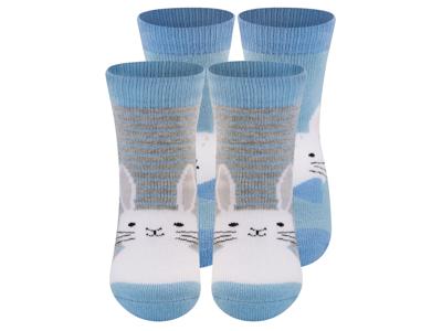 Soxo 2 paar babysokken (Blauw/grijs, 19-21)