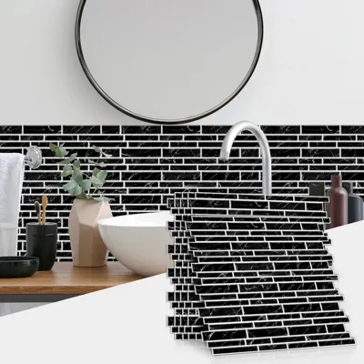 LuxeMarmer Zwart-Wit Marmerlook Wandstickers