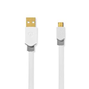 Nedis USB-Kabel | USB-A Male naar USB Micro-B Male | 480 Mbps | 1 m | 1 stuks - CCBW60500WT10 CCBW60500WT10