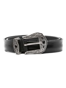 Orciani ceinture en cuir à boucle décorative - Noir