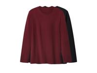esmara Men Set van 2 heren shirts met lange mouwen (Zwart/rood, XL)