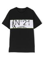 Nº21 Kids t-shirt en coton à logo imprimé - Noir