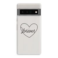 Forever heart black: Google Pixel 6 Pro Transparant Hoesje