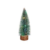 Krist+ Mini decoratie kerstboompje - met licht - H25 cm - groen - kunststof   -