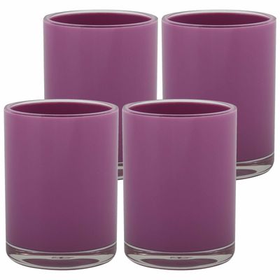 Drinkbeker/limonadebeker - 4x - kunststof - paars - 440 ml - luxe design Drinkbeker/limonadebeker - 4x - kunststof - paars - 440 ml - luxe design