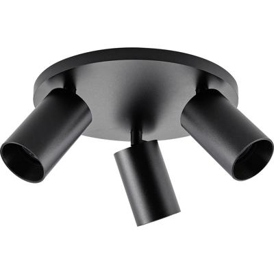 Deko Light 348256 Can Tilt rund, 3x 7,5 W GU10, Schwarz Plafondopbouwarmatuur GU10 7.5 W Zwart