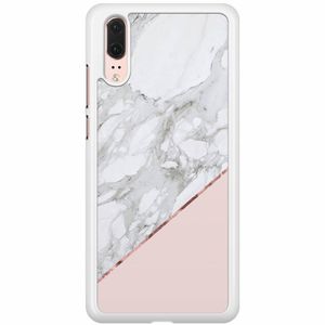 Huawei P20 hoesje - Marmer roze