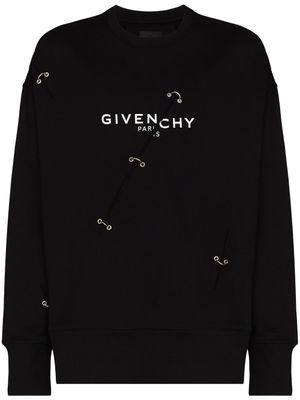 Givenchy sweat imprimé à détails d'œillets - Noir
