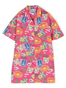 Kenzo Kids robe à imprimé monogrammé - Rose