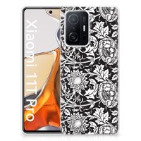 Xiaomi 11T | 11T Pro TPU Case Black Flowers - thumbnail