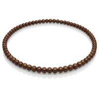 Bruine houten kralen ketting 90cm