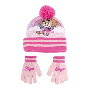 Paw Patrol 2-delig winterset - muts/handschoenen - roze - voor kinderen