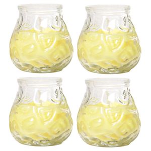 Citronella lowboy tafelkaars - 4x - 7 cm - 17 branduren - citrusgeur